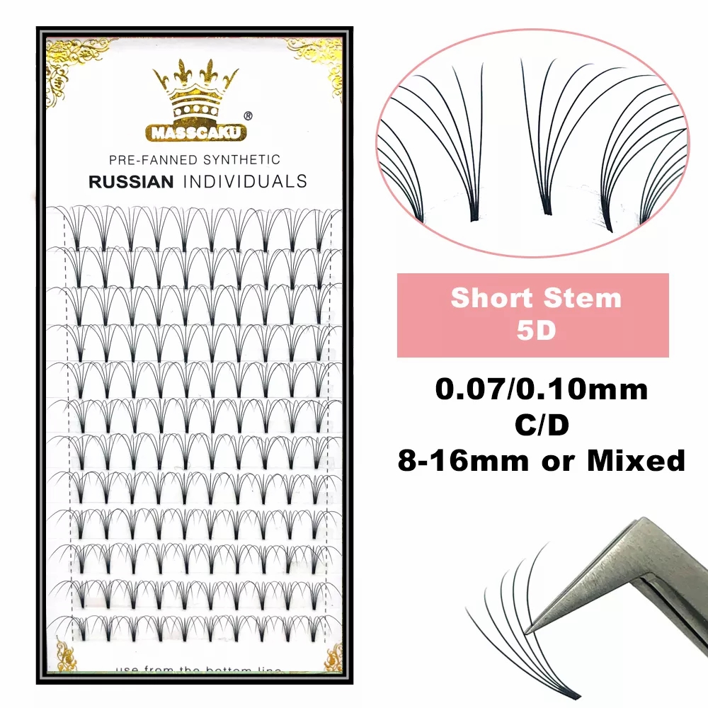 Eyelash Extension Russian Volume - MASSCAKU Premade Russian Volume Short Stem