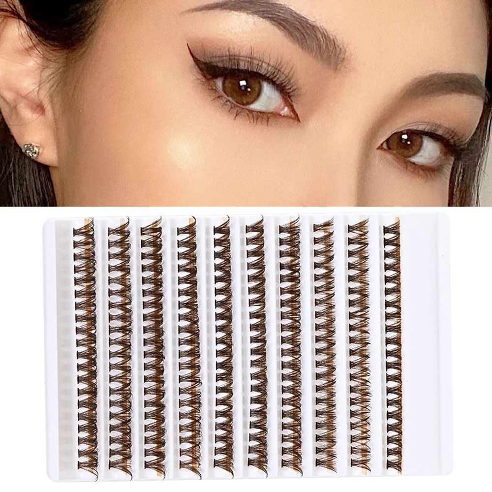 Eyelash Extension Volume Lashes - Brown Brown Cluster Eyelashes 40D Volume