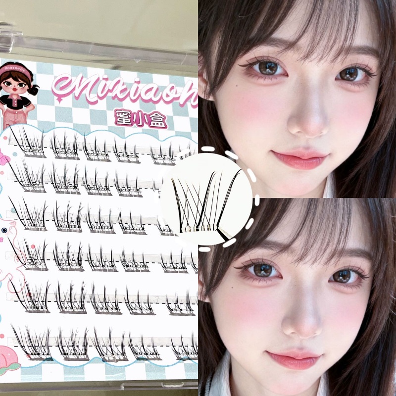 Eyelash Extension Natural - Mixiaohe Glue Free Straight Lashes Natural