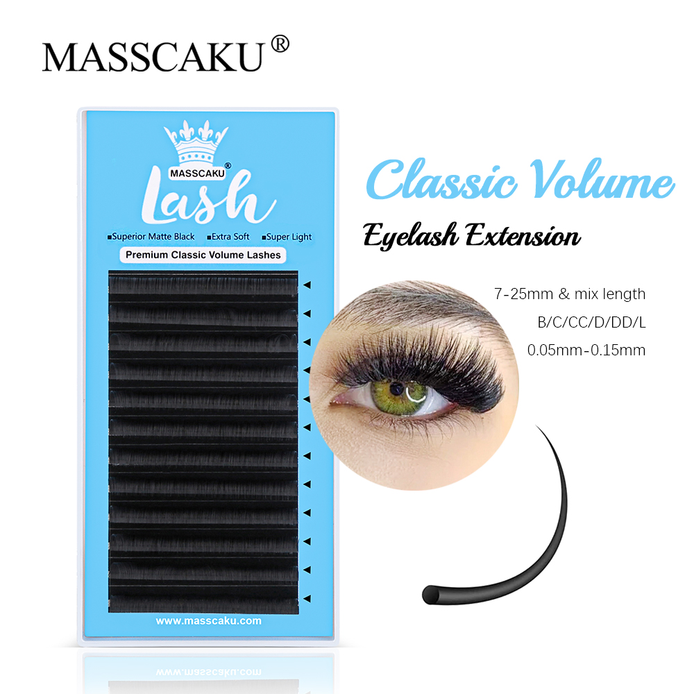 Eyelash Extension Russian Volume - MASSCAKU 0.05/0.07/0.10/0.15mm Classic Regular Eyelash Extension