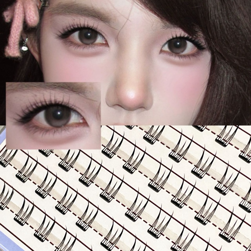 Eyelash Extension Natural - Mixiaohe Glue-Free Thin Slice Lashes 4