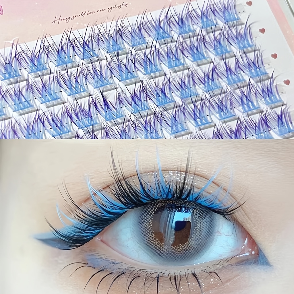 Eyelash Extension Natural - Mixiaohe Colorful Eyelashes 60 Clusters Easy