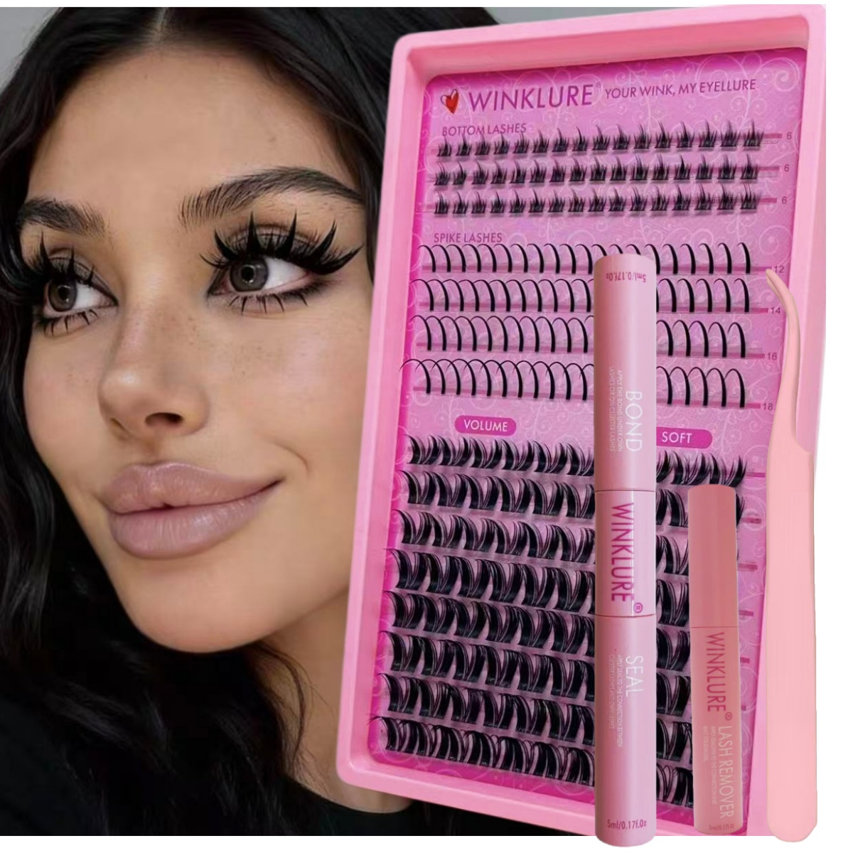 Eyelash Extension Volume Lashes - WINKLURE Fluffy Lash Clusters Kit Volume