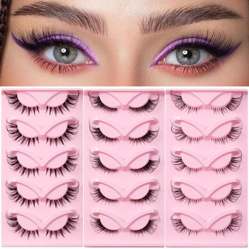 Eyelash Extension Natural - 5 Pairs Fox Eye False Eyelashes