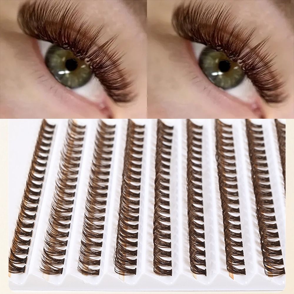 Brown Brown Cluster Eyelashes  - Eyelash Extension Volume Lashes recension och pris