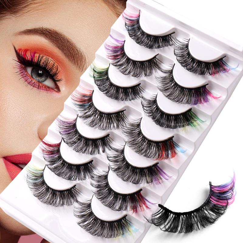 7 Pairs Colorful False Eyelash - Eyelash Extension Volume Lashes recension och pris