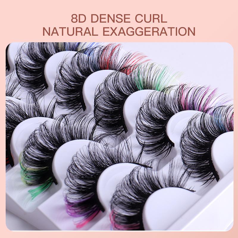 7 Pairs Colorful False Eyelash - Eyelash Extension Volume Lashes recension och pris