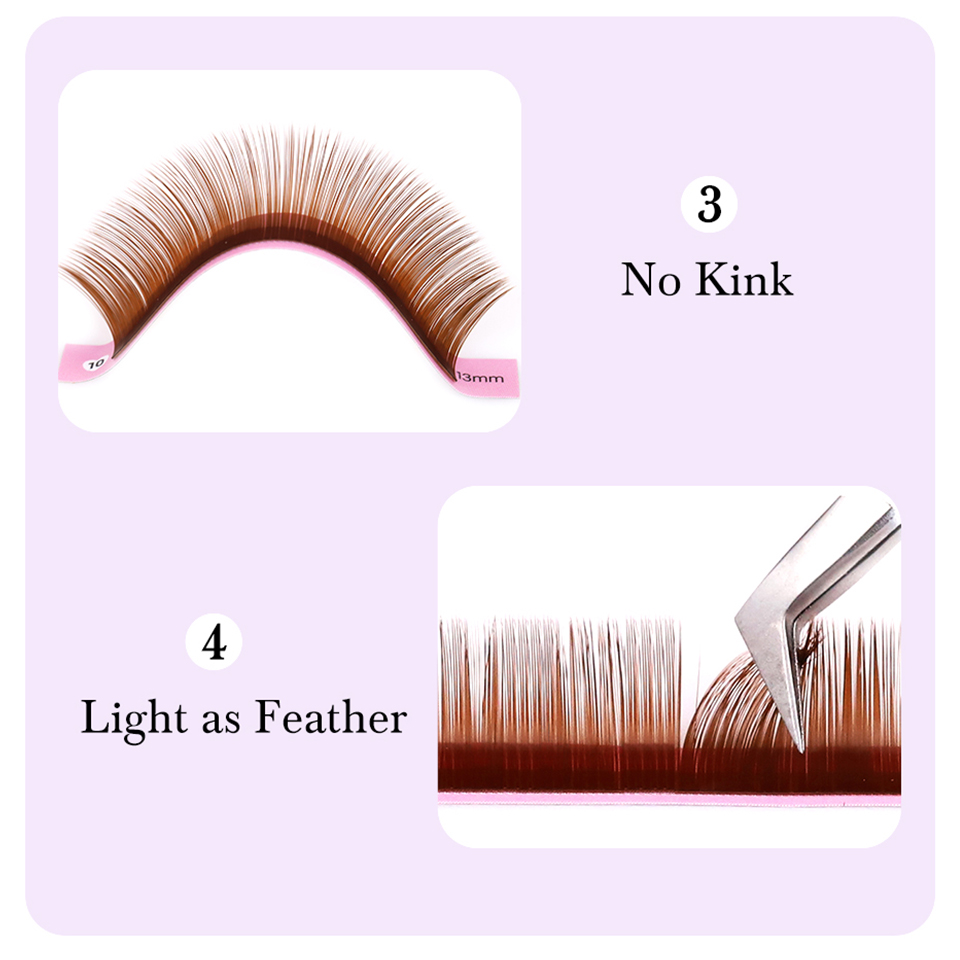Dark Brown Eyelash Extension 0 - Eyelash Extension Russian Volume recension och pris