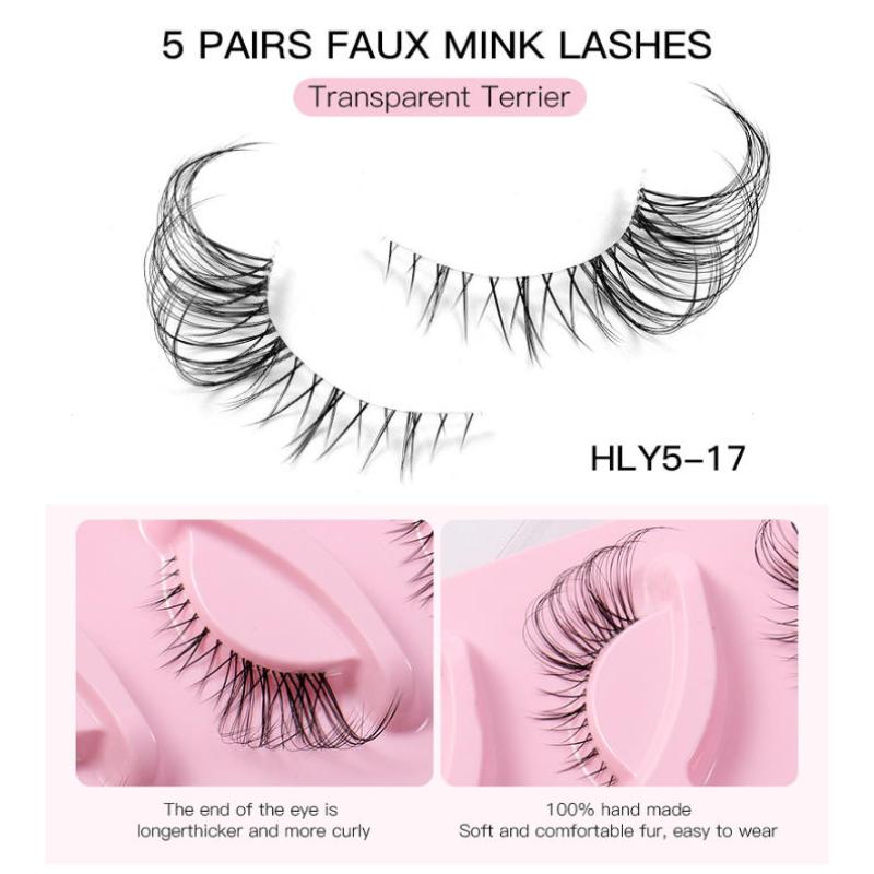 5 Pairs Fox Eye False Eyelashe - Eyelash Extension Natural recension och pris