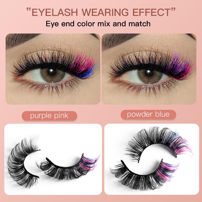 7 Pairs Colorful False Eyelash - Eyelash Extension Volume Lashes recension och pris